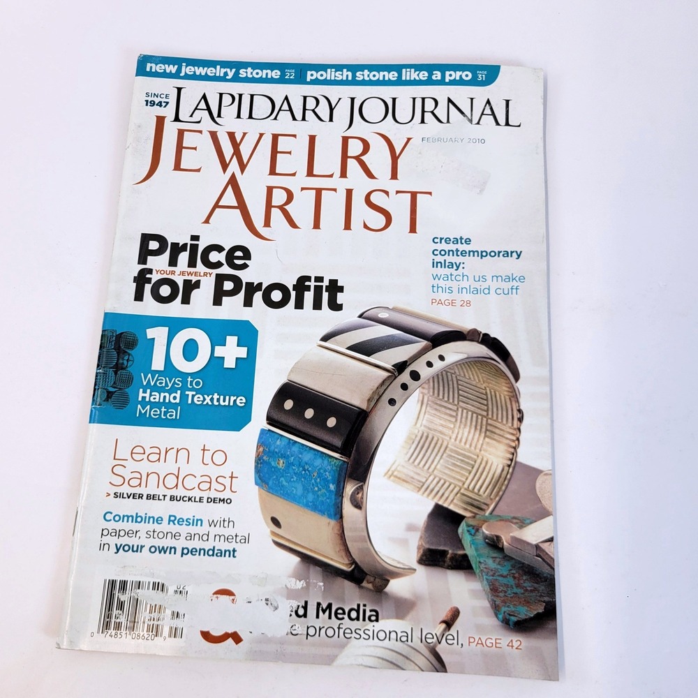 Lapidary Journal Jewelry Artist Magazine February 2010 Pricing Profit Sandcast